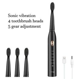 Ultrasonic Sonic Electric Toothbrush For Adult Rechargeable Tooth Brushes Washable Electronic Whitening Teeth Brush Timer Brush