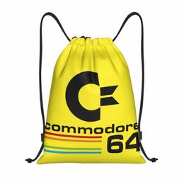 commodore 64 Drawstring Backpack Sports Gym Bag for Men Women C64 Amiga Computer Shop Sackpack n63G#