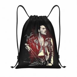 rock Band Freddie Mercury Drawstring Backpack Bags Men Women Lightweight British Singer Gym Sports Sackpack Sacks for Yoga 62JT#