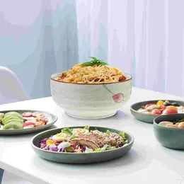 Bowls Ceramic Noodle Bowl Instant Noodles Home Accessory Ramen Household Soup Convenient Reusable Ceramics Student