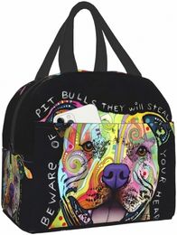 new Pit Bulls Reusable Insulated Lunch Bag Cooler Tote Box Ctainer for Woman Office Work School Picnic Beach Workout Travel Z4XP#