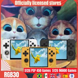 POWKIDDY RGB30 Retro Pocket Portable Handheld Game Console 4 Inch Ips Screen RK3566 Built-in WIFI HD Open-Source 450 PSP Games