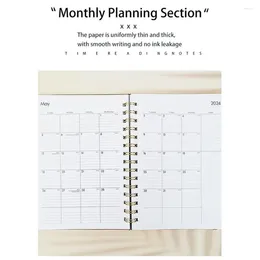 Diary Notebook Weekly Monthly Planner 2024 Gift A5 Agenda With Smooth Writing Premium Thickened