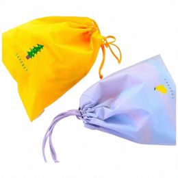 cute Carto Storage Bag Dust-proof Household Clothes Packing And Finishing Bag Moisture-proof Drawstring Bag Waterproof L1jy#