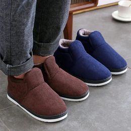 Slippers Mens House Winter Cotton Shoes Women Home Indoor Warm Soft Sole Slides Male Non-slip Slipper Moccasin Room Footwear