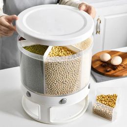 Storage Bottles Rotating Dry Grain Distributor Rice Drum Container Box