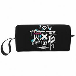cute Techwear Travel Toiletry Bag for Women Japanese Future Tech Street Wear Style Makeup Cosmetic Bag Beauty Storage Dopp Kit L2N8#