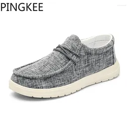 Casual Shoes PINGKEE Driving Loafers Slip-On Canvas Upper Leathered-Lined Cosy Comfy Cushion Outsole Men Boat For