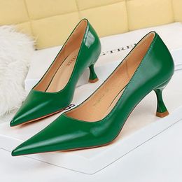 BIGTREE Shoes Fashion Kitten High-heeled Shoes Women Pumps Pu Leather Shoes High Heels Occupation OL Office Shoes Plus Size 43 240318