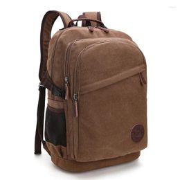 Backpack Wear-resistant And Washable Canvas Material Large Capacity Multi-compartment Multi-functional Men's Outdoor