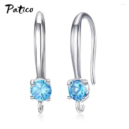 Stud Earrings Fashion Charm Colourful 925 Sterling Silver Earings For Women Trendy Crystal Female Bridal Wedding Jewellery Gifts