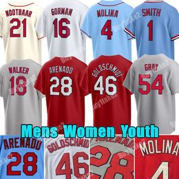 Custom Nolan Arenado Paul Goldschmidt Baseball Jersey Brandon Crawford Willson Contreras Lars Nootbaar Albert Pujols Molina Cardinal Sonny Grey Lance Lynn Gorman