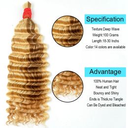 Human Hair Bulk Deep Wave For Braiding Deep Curly 18-30inches No Weft Vietnamese Remy Hair Extensions Virgin 100% Cabelo humano