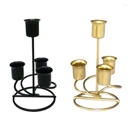 Candle Holders European Style Vintage Metal Pillar Long Holder 4 Arms Iron Art Candlestick Display Stand Wedding Party Decor