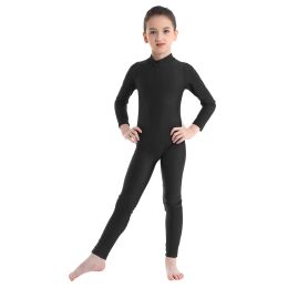 Kids Girls Ballet Leotards Costume Long Sleeve Gymnastics Leotard Jumpsuit Unitard Ballet Dance Class Training Performance Wear