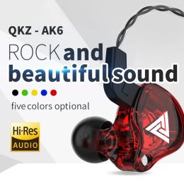 QKZ AK6 Sports Earphones With Microphone Copper Driver HiFi Sport 3.5mm In-ear Earphone With Microphone Music Earbud For Running