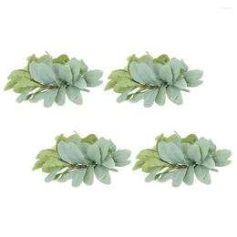 Decorative Flowers Ring Simulation Leaf Wreath Christmas Rings Artificial Decor Fall For Pillars