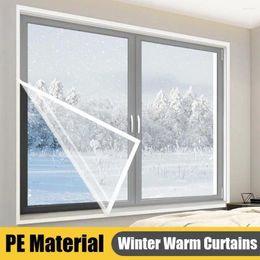 Window Stickers Insulation Film Winter Indoor Windproof Warm Self-Adhesive Adjustable Transparent Plastic For Living Room