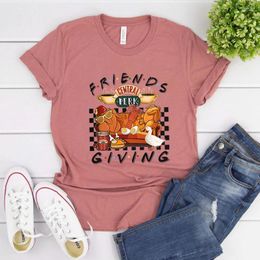 Women's T Shirts Thanksgiving Shirt Friends Turkey T-shirt Graphic Funny Tv Show Tee Central Perk Tops