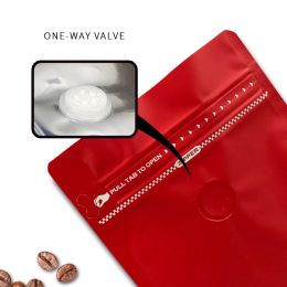 TETP 20Pcs/Lot Thicken Valved Coffee Bags Home Tea Storage Packaging Resealable Ziplock Sealing Stand Up Bag Aluminium Foil