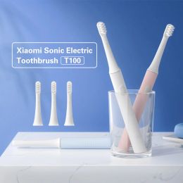 Products Xiaomi Electric Toothbrush Mijia t100 with More 3pcs Brush Heads Sonic 2min Timings Rechargeable Tooth Brush Teeth Whitening