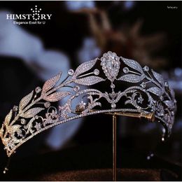 Hair Clips HIMSTORY Luxury Princess Crowns Tiaras Full Zircon Jewelry For Wedding Quinceanera Prom Party Women Bridal Accessories