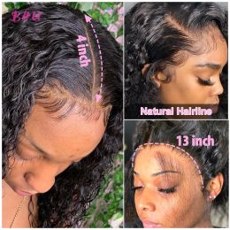 Water Wave Lace Front Wig Human Hair 13x4 13x6 Brazilian Curly Lace Frontal Wig For Women 4x4 Wet And Wavy Lace Closure Wig