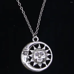 Chains 20pcs Fashion Necklace 26mm Sun Moon Pendants Short Long Women Men Colar Gift Jewellery Choker