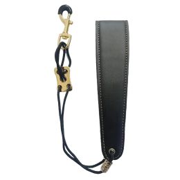 Adjustable Saxophone Neck Strap Soft Leather Padded Sax Strap with Metal Hook for Saxophones Clarinets Accessories colour Black