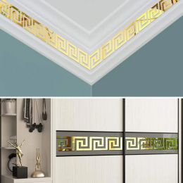 10pcs Acrylic Wall Mirror Sticker with Adhesive 16x16cm for Home Decor Waistline Skirting Edge Strip Corner Line Ceiling Border