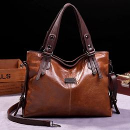 Fashion Casual Tote Bag Women Handbags Soft Leather Shoulder Bags Vintage Big Capacity Crossbody Hand For Ladies 240322