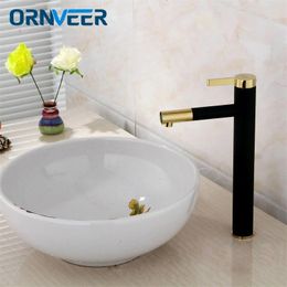 Bathroom Sink Faucets High Quality Black Gold Single-handle Basin Waterfall Brass Faucet Mixer Tap