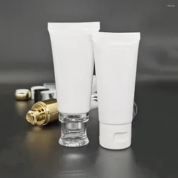 Storage Bottles 50Pcs Reusable Plastic Empty Travel Cosmetic Soft White Tubes Container Flip Screw Cap Hand Lotion Shampoo Squeeze Bottle