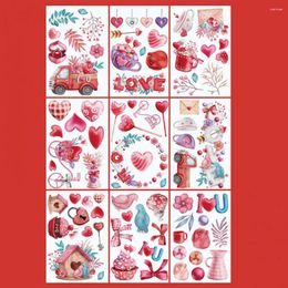 Window Stickers Art For Valentine Day Valentine's Double-sided Heart Elf Gnome Pattern Create Atmosphere Wedding