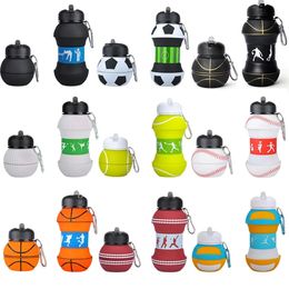 Fold Water Bottle Cups Mug Outdoor Sports Basketball Football Baseball Tennis Golf School Leakproof Portable Kids Water Bottle 240322