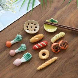 Chopsticks Cute Ceramics Chopstick Holder Creative Vegetable Fruit Shape Rest Spoon Fork Home Kitchen Tableware Decoration