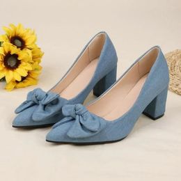 Dress Shoes 2024 Women Flock Square Med Heel Platform Pumps Pointed Toe Fashion Ladies Wedding Woman 35-42