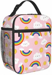 rainbow Lunch Box Kids Girls Boys Insulated Cooler Warm Cute Lunch Bag Tote Bag Suitable for School Lunches and More D22A#