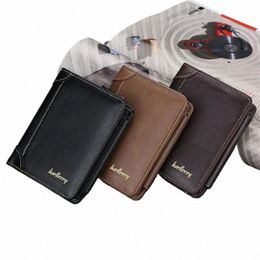 men's Leather Wallet Zipper Three-fold Small Purse Card Holder Male Coin Purse Man Short Wallets Mey Bag 2023 08NT#