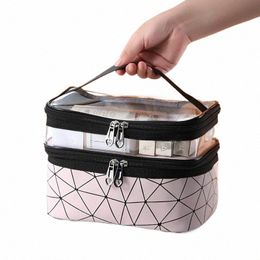 fi Large Capacity Women Makeup Travel Cosmetic Bag Organiser Double Layer Cosmetic Toilet Bag Case Organiser 30hE#