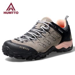 Boots Humtto Trekking Shoes for Women Winter Hiking Shoes Womens Waterproof New Designer Climbing Leather Casual Woman Sneakers