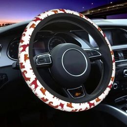 Steering Wheel Covers Year Zodiac Dogs 37-38 Anti-slip Animal Dog Lover Protective Cover Car-styling