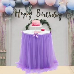 Table Skirt 1PC Cover Birthday Wedding Festive Party Decor Cloth 76 X 280cm Tulle Waterproof Oct