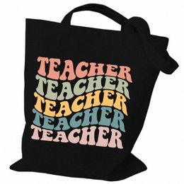 teacher Graphics Handbags for Women Colourful Letters Print Tote Bag Fi Travel Beach Shoulder Bags Best Gifts for Teacher G3zM#