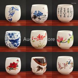 Teaware Sets 4cup Jingdezhen Ceramic Teacup Tea Bowl Hand Painted Coffee Wine Cups Set Drinkware Supplies 220ml Retro Style Kitchen Dining