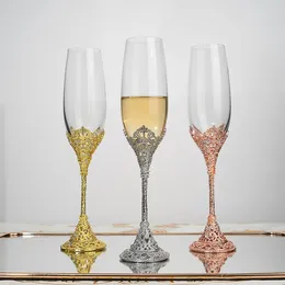 Wine Glasses Vintage Champagne Glass Whisky Cups Household Party Stemware Crystal Luxury Style 230ml Housewarming Gift