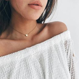 Choker Tiny Heart Necklace For Women Gold Color Chain Smalll Pendant On Neck Bohemian Chocker Jewelry