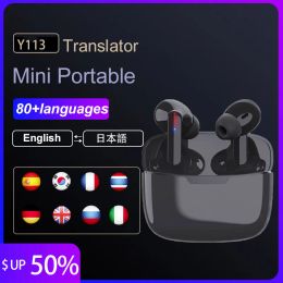 Headphones 80 Languages TWS Bluetooth Headset Translator Translation Headset Simultaneous Translation Multilanguage Translation Earphone