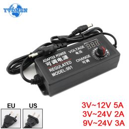 AC100-240V DC 3V 5V 6V 9V 12V 15V 18V 24V Adjustable Power Adapter 1A 2A 3A 5A Universal Power Supply Charger For CCTV LED Lamp