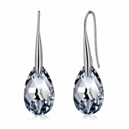 Earrings smvp New 925 sterling silver 100% Original Crystals From Swarovskis Swan Crystal Earrings Woman Party Wedding Jewellery